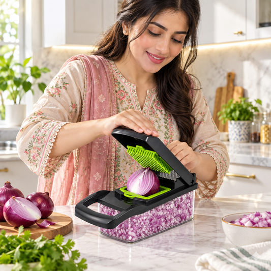 1Pc Green Black 12 in 1 Multifunctional Vegetable Slicer Cutter Shredders